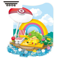 拓斯帝诺[新品]宝可梦场景积木皮卡丘玩具卡比兽摆件模型礼物