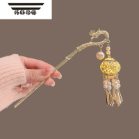 拓斯帝诺会发光的流苏灯笼发簪子金属凉亭发髻中秋节西湖宫灯盘发古风发饰 白珍珠灯笼发簪