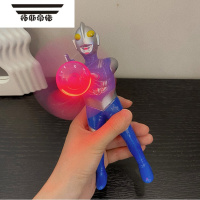 拓斯帝诺抖音奥特曼风扇超人发光小电扇手压便携风扇小型手持风扇礼品玩具 奥特曼风扇蓝色