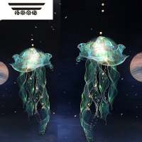 拓斯帝诺发光网红水母灯夜市摆摊儿童玩具七彩变色风铃夜光水母小夜灯灯笼 发光水母灯-蓝色(2个)