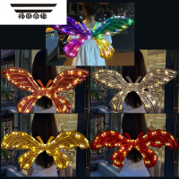 拓斯帝诺蝴蝶翅膀气球发光背饰儿童夜市摆摊网红天使生日派对拍照道具 彩灯款-天使系5个混搭[10灯串送透明胶打气筒]