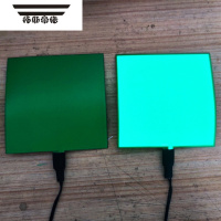 拓斯帝诺可裁剪冷光片EL发光片超薄发光板LED冷光灯片冷光板usb3V电池盒款 10CM*10CM绿色 配电池盒