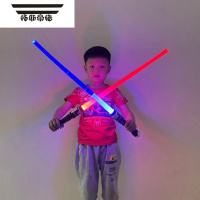 拓斯帝诺激光剑星球大战光剑发光玩具荧光棒激光棒闪光棒男孩儿童刀剑 红+蓝伸缩光剑(有音效)带 电池