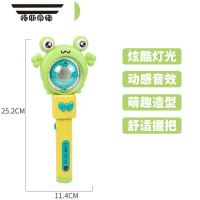 拓斯帝诺儿童婴儿宝宝音乐魔法棒发光发声卡通小玩具0一6月一1岁抓握3以上 小青蛙旋转音乐棒[自备电池]