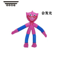 拓斯帝诺波比的游戏时间伸缩管儿童解压减压玩具大蓝猫手脚可拉长弯曲发光 玖红色(发光款)