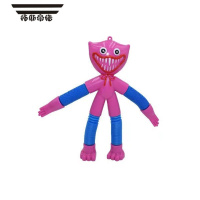 拓斯帝诺波比的游戏时间伸缩管儿童解压减压玩具大蓝猫手脚可拉长弯曲发光 玖红色(普通款)