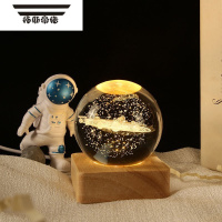 拓斯帝诺送男朋友可刻字定制礼物生日女生发光水晶球摆件闺蜜小夜灯毕业季 太阳系[DIY刻字]暖光底座+礼盒 礼袋
