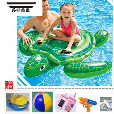 拓斯帝诺水上充气坐骑 儿童游泳圈成人浮床海龟独角兽动物骑冲浪玩具