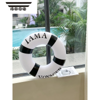 拓斯帝诺浪花兄弟 水手风黑白条纹儿童男女加厚成人通用亲子款泳圈