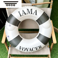 拓斯帝诺ins加厚成人儿童丹麦复古条纹游泳圈初学者充气宝宝腋下圈双气囊