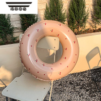 拓斯帝诺正确版亲子 ins加厚儿童丹麦复古条纹游泳圈充气宝宝腋桃腋下浮圈