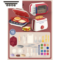 拓斯帝诺儿童彩泥汉堡面条机橡皮泥益智模具工具套装手工制作粘土女孩 烤面包机+铁板烧+微波炉组合+厨具+36彩泥 24色以