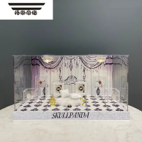 拓斯帝诺泡泡玛特SKULLPANDA平日奇境系列盲盒SP10手办收纳主题场景展示盒