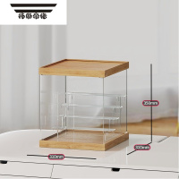 拓斯帝诺一体加高公仔盲盒置物架木制可叠加泡泡玛特收纳亚克力手办展示架