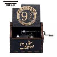 拓斯帝诺秃鸡!哈利波特薇手摇木质音乐盒迷你八音盒发条创意生日礼物 四分之三哈利波特 [手摇精工版]