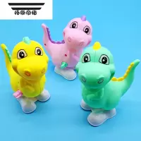 拓斯帝诺发条上弦玩具卡通动物恐龙蹦哒跳婴幼儿童学爬益智网红款1-2-3岁 发条蹦跶卡通恐龙3只[随机色]