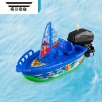 拓斯帝诺儿童上链发条帆船玩具小船80后怀旧轮船模型上弦洗澡可下水戏水 帆船(颜色随机) 官方标配