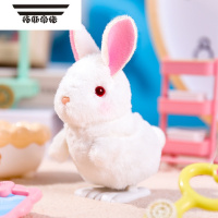 拓斯帝诺跳跳玄风小鹦鹉上链发条玩具仿真毛绒蹦跳鹦鹉宠物儿童玩具 毛绒小兔子 6*8*9