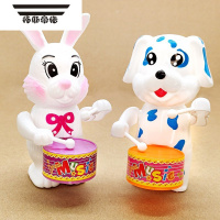 拓斯帝诺儿童益智发条小鸡8090后童年怀旧上发条上链兔子打鼓青蛙玩具上弦 [打鼓兔+打鼓狗]