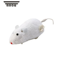 拓斯帝诺上链发条毛绒小老鼠 上弦耗子会跳跳摇尾巴宠物狗狗猫咪玩具礼物 1只白色