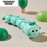 拓斯帝诺萌趣发条毛毛虫玩具婴幼儿爬行会动摇摆解压益智上链上弦亲子互动 绿色