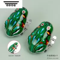 拓斯帝诺儿童上链发条小鸡铁皮青蛙80后怀旧婴儿上弦跳跳小青蛙弹跳小玩具 升级铁皮青蛙2个[软胶包边]