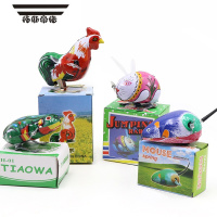 拓斯帝诺儿童发条玩具怀旧发条青蛙铁皮老鼠兔子公鸡小鸡幼儿园礼物生日品 青蛙+老鼠