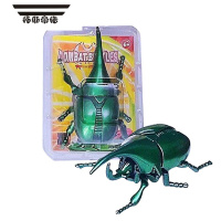 拓斯帝诺新品创意整蛊道具 会动的昆虫模型 儿童上链格斗甲虫发条动物玩具 绿色