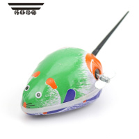 拓斯帝诺儿童发条铁皮青蛙玩具跳跳蛙大号铁皮青蛙80后90童年怀旧发条玩具 1只 铁皮老鼠 颜色随机发彩盒款