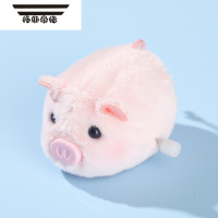 拓斯帝诺玄风鹦鹉仿真玩具发条跳跳鸡迷你小鸟毛绒动物宝宝安抚玩偶 小粉猪 发条萌宠 1只袋装