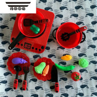 拓斯帝诺儿童趣味厨房玩具女孩过家家仿真厨具小孩切蛋糕水果做饭煮饭套装