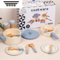 拓斯帝诺女孩做饭玩具儿童过家家厨房煮饭厨具套装锅铲调味瓶组合木质刀叉