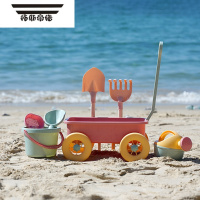 拓斯帝诺韩国ins儿童沙滩玩具小推车套装海边男孩戏水挖沙铲子沙漏工具