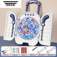 拓斯帝诺电动钓鱼玩具磁性套装儿童小宝宝1一2两3三6岁半益智力早教女男孩 蓝色-钓鱼收纳箱(44鱼+2鱼竿+螺丝刀+电池