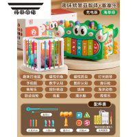 拓斯帝诺宝宝玩具1一2岁0两三3半女童男孩婴幼儿钓鱼打地鼠满周岁生日礼物 大眼蟹多面体[海草绿/充电版]16合1+塞塞乐