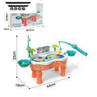 拓斯帝诺企鹅爬楼梯钓鱼台小黄鸭钓鱼玩具可加水磁性钓鱼池儿童钓鱼玩具 钓鱼台橙色 自备3节5号电池