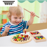 拓斯帝诺早教儿童玩具数字积木磁性钓鱼幼儿益智2-3岁1宝宝拼图木头男孩女 时钟钓鱼
