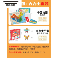 拓斯帝诺中国地图儿童拼图3到6岁周磁性益智女孩玩具磁力世界男孩生日礼物 [旗舰款]磁性中国+大力士叠叠乐