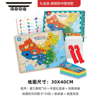 拓斯帝诺中国地图儿童拼图3到6岁周磁性益智女孩玩具磁力世界男孩生日礼物 [旗舰款]磁性加厚-中国地图+支架+收纳袋+问答