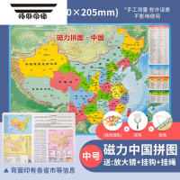 拓斯帝诺磁力中国和世界地图拼图3到6岁以上小学生专用儿童益智磁性玩具 [中号]中国地图(送放大镜+挂钩+挂绳)