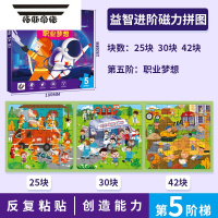拓斯帝诺儿童交通工具进阶磁力拼图3到6岁宝宝益智4磁性5救援车平图2玩具 磁力益智进阶拼图[5阶职业梦想]25/30/4
