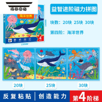 拓斯帝诺儿童交通工具进阶磁力拼图3到6岁宝宝益智4磁性5救援车平图2玩具 磁力益智进阶拼图[4阶海洋世界]20/25/3