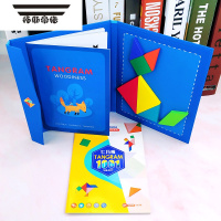 拓斯帝诺磁性七巧板智力拼图磁力小学生一年级上下册儿童幼儿园益智玩具 蓝皮磁性七巧板+1001题