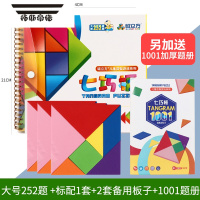 拓斯帝诺大号磁性七巧板智力拼图幼儿小学生比赛专用教具磁力儿童益智玩具 大号252题+2套备用板子+1001题教程书