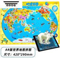 拓斯帝诺磁力中国地图拼图磁性世界地理儿童初中学生早教益智男生女孩玩具 AR版世界地图拼图[大号]