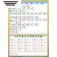 拓斯帝诺英语48个国际音标26字母发音表小学少儿知识海报贴纸贴图墙贴挂图