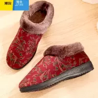 聚范老北京棉鞋中老年保暖加厚防滑妈妈鞋女冬季棉靴软底舒适布面拖鞋