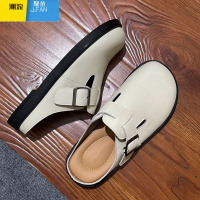 聚范厚底包头半拖鞋女夏季外穿2023新款复古凉鞋无后跟一脚蹬勃肯凉拖