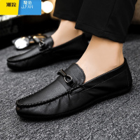 聚范男鞋2024新款夏季驾车豆豆鞋韩版潮流百搭懒人一脚蹬英伦休闲皮鞋