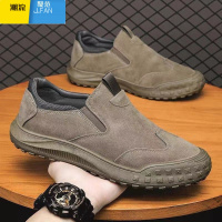 聚范工作鞋男秋季新款休闲鞋一脚蹬爸爸开车鞋工地干活防滑耐磨劳保鞋